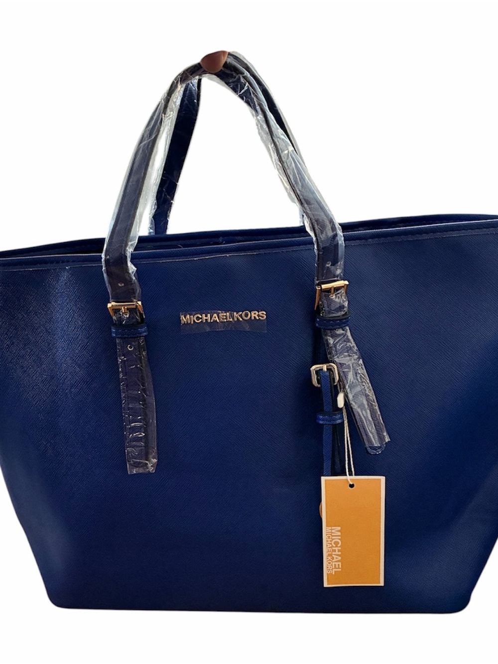 Michael Kors Navy Saffiano Leather Tote with Gold Hardware BNWT